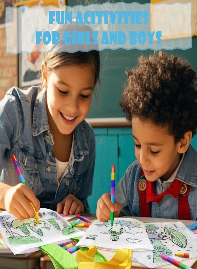 حقائب هدايا التلوين من هاها ماجيك، ١٢ حقيبة مع ١٢ قلم تلوين (١٢ في ١)، هدايا فنية قابلة لإعادة الاستخدام لحفلات الأطفال، وفصولهم الدراسية، وحفلات أعياد الميلاد، ومستلزمات الحرف اليدوية، وحقائب صغيرة، وحشوات لحقائب الهدايا للأطفال - Image 3